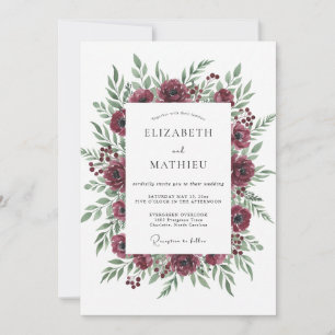 Invitation Couronne de mariage aux feuilles de baies