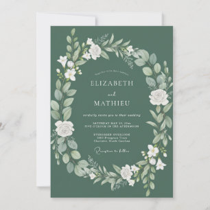 Invitation Couronne de mariage aux feuilles d'olive