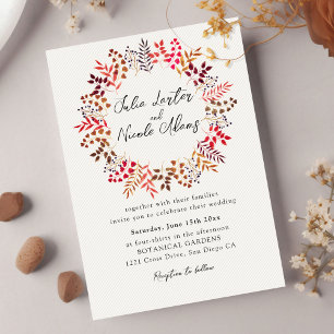 Invitation Couronne de mariage aux feuilles vertes d'eucalypt