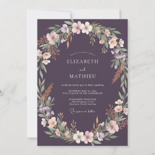 Invitation Couronne de mariage aux prunes lunatiques