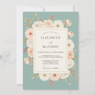 Invitation Couronne de mariage Celadon Daisy