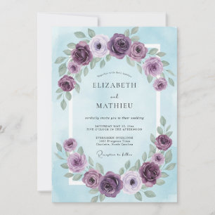 Invitation Couronne de mariage Ciel d'Améthyste