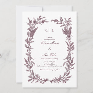 Invitation Couronne de mariage de fleurs sauvages de Bourgogn