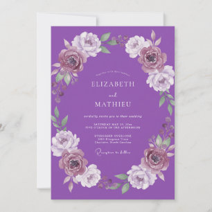 Invitation Couronne de mariage en améthyste