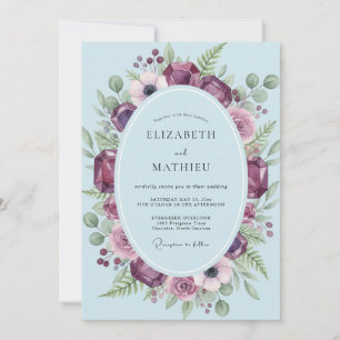 Invitation Couronne de mariage en Améthyste prune