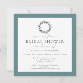Invitation Couronne de mariage en aquarelle vert sauge rose F
