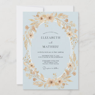 Invitation Couronne de mariage en or Champagne