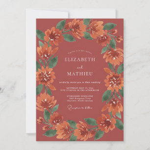 Invitation Couronne de mariage en terre cuite cuivrée