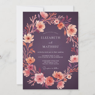 Invitation Couronne de mariage Fleur de Prunier