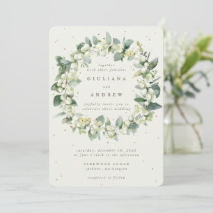 Invitation Couronne de mariage hivernal à la myrtille et à l'