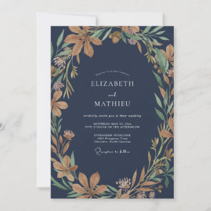 Invitation Couronne de mariage Indigo Amber