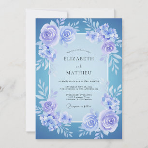 Invitation Couronne de mariage Indigo Pervenche