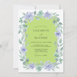 Invitation Couronne de mariage lilas chartreuse