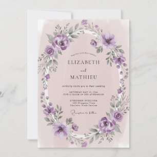 Invitation Couronne de mariage lilas mauve