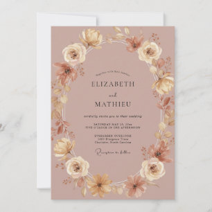 Invitation Couronne de mariage lilas mauve poussiéreux