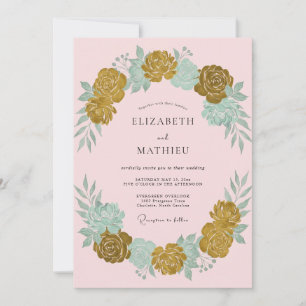 Invitation Couronne de mariage Océan Mousse