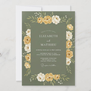 Invitation Couronne de mariage Olive Gold
