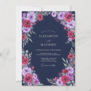 Invitation Couronne de mariage Orchidée de minuit
