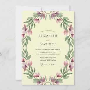 Invitation Couronne de mariage papillon de prunier côtier