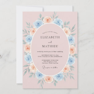 Invitation Couronne de mariage pêche chaude ciel
