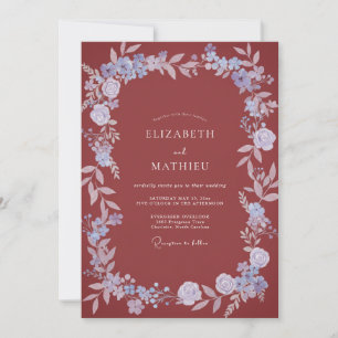 Invitation Couronne de mariage Periwinkle Rouille