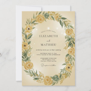 Invitation Couronne de mariage Rose d'Or