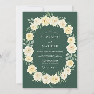 Invitation Couronne de mariage Rose Verte de Forêt