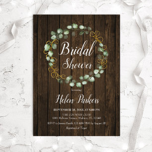 Invitation Couronne de mariage rustique en eucalyptus
