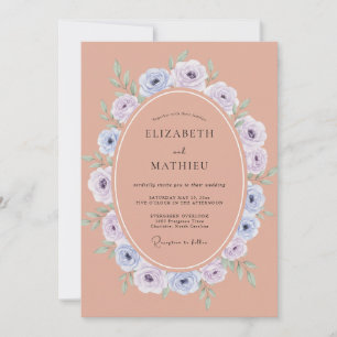 Invitation Couronne de mariage Terracotta Pervenche