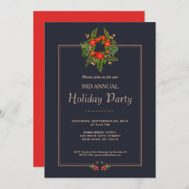Invitation Couronne de Noël élégante Fête de vacances