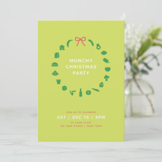 Invitation Couronne de Noël pour gourmands | Couleur modifiab