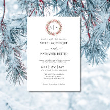 Couronne de Noël rouge initiale formelle mariage n
