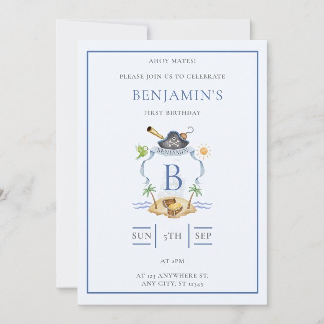 Invitation Couronne de pirate (Devant)