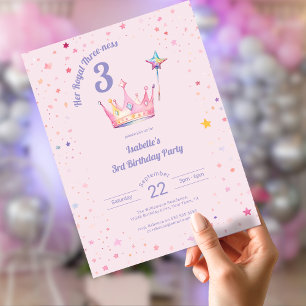 Invitation Couronne de princesse 3e anniversaire Son Altesse