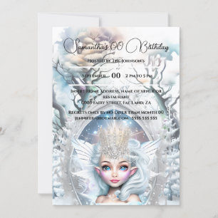 Invitation Couronne de princesse d'hiver strass forêt enchant