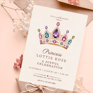 Invitation Couronne de princesse en or rose Célébration de co