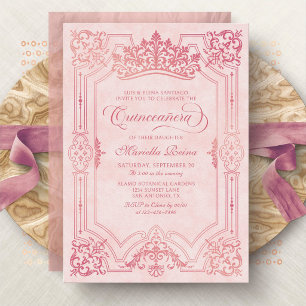Invitation Couronne de princesse Rose Conte de fées Photo Qui