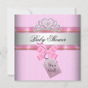Invitation Couronne de Princesse Rose et Blanche pour Fille B