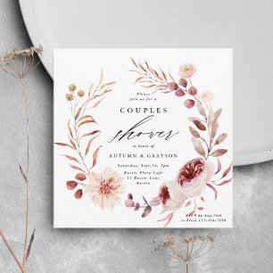 Invitation Couronne de romance d'automne Mariage Couple Showe