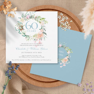 Invitation Couronne de roses pour les 60/75 ans de mariage di