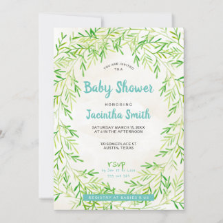 Invitation Couronne de verdure Baby Shower