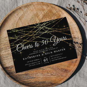 Invitation Couronne dorée Fête d'anniversaire de mariage po