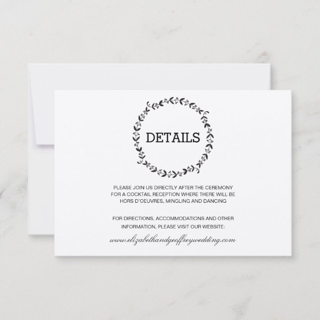 Invitation Couronne Élégante Détails de Mariage Kraft Rustiqu (Devant)