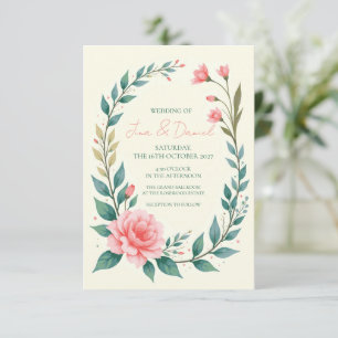 Invitation Couronne Florale Délicate