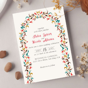 Invitation Couronne florale romantique élégante moderne de ma