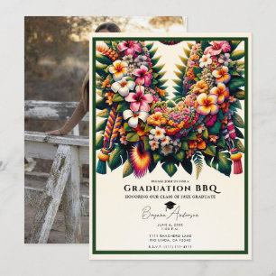Invitation Couronne florale tropicale pour photo de remise de
