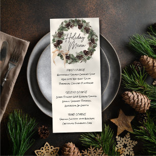 Invitation Couronne imprimable Menu de fêtes