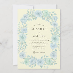 Invitation Couronne Jaune de Bleuet Mariage