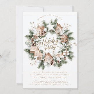 Invitation Couronne Maisons Rustiques Cabines Minimaliste