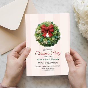 Invitation Couronne moderne élégante fête de Noël